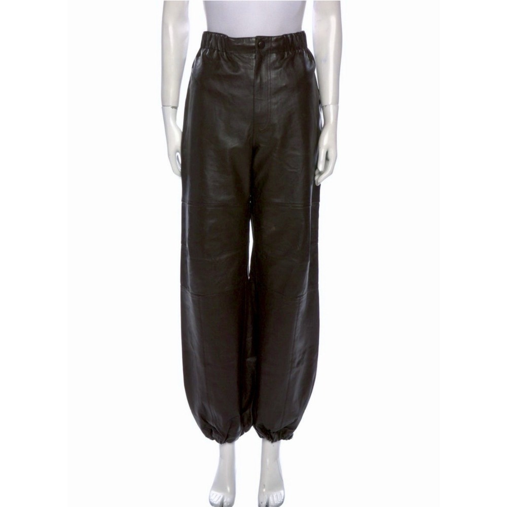 MAR­NI Lamb Leather Relaxed Jogger Drawcord + Ankle Toggle Brown‎ IT44 US 8